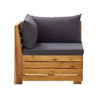 canapé d'angle sectionnel  canapé scandinave sofa 1 pc et coussins bois d'acacia massif meuble pro frco34492