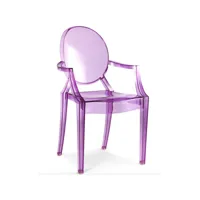 fauteuil design louiva-couleur parme transparent