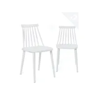 lot de 2 chaises de cuisine bistrot à barreaux bao (blanc) 376