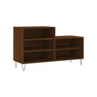 moderne armoire à chaussures chêne marron 102x36x60cm bois d'ingénierie - meuble étagère à chaussures