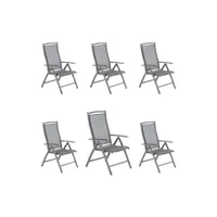 pack 6 fauteuils outdoor en aluminium anthracite et textilène,60x76x110cm q93507262