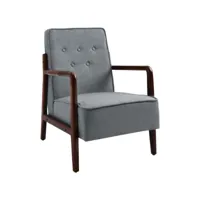 fauteuil lounge design catalogna gris et bois