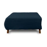 cristal - pouf modulable - 95 cm - en velours côtelé grosses côtes - best mobilier - bleu