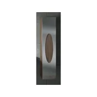colonne de salle de bain suspendue moderne lia en teck foncé avec inserts en verre miroir fumé