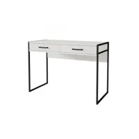 bureau console avec 2 tiroirs collection jaina coloris blanc et noir