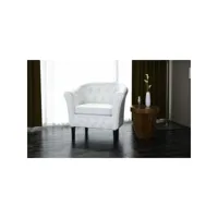 fauteuil  fauteuil de relaxation fauteuil salon blanc similicuir meuble pro frco15109