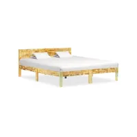 clicnbuy - lits & cadres de lit - cadre de lit bois de récupération massif 160x200 cm cadre 2 personnes