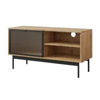 lamia - meuble tv - bois et noir - 117 cm - bestmobilier - noir et bois