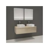 meuble de salle de bain avec 2 vasques et 2 miroirs will