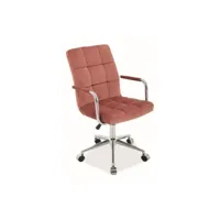 wione - chaise pivotante piètement chromé - hauteur : 87-97 cm - chaise de bureau - revêtement en cuir écologique - rose