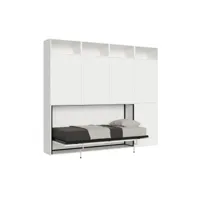 armoire lit escamotable horizontal 1 couchage 85 kando avec matelas composition b frêne blanc