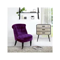 fauteuil crapaud prince velours violet