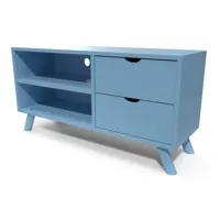 meuble tv scandinave bois viking  bleu pastel vikingtv-bp