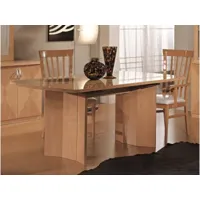 table à manger rectangulaire extensible bois beige mat nael