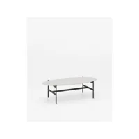 homemania table basse moderne - minerva - blanc, noir - 50 x 110 x 35 cm