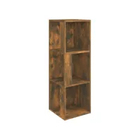 vidaxl armoire d'angle chêne fumé 33x33x100 cm bois d'ingénierie