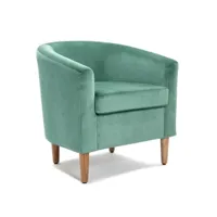 fauteuil velours vert pastel 19501395