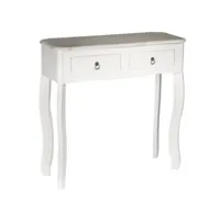 clemence - console blanche 2 tiroirs style baroque