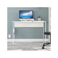 bureau blanc moderne - norem - l 120 x l 45 x h 75 cm