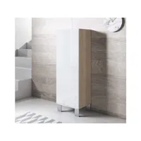 armoire modèle luke v1 (40x138cm) couleur sonoma et blanc avec pieds en aluminium visd001sowhpa-1box