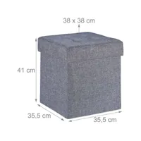 tabouret coffre pouf avec espace de rangement gris helloshop26 13_0002755
