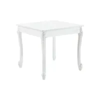 table de salle à manger carrée design élégant pour 2 personnes mdf plastique 80 x 80 x 76 cm blanc helloshop26 03_0006260