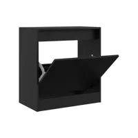moderne armoire à chaussures noir 60x34x63,5 cm bois d'ingénierie - meuble étagère à chaussures
