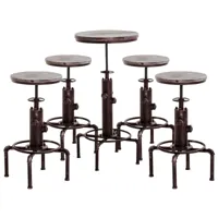 ensemble de bar industriel lynton avec 1 table haute et 4 tabourets de bar , bronze