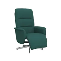 fauteuil inclinable avec repose-pied, fauteuil de relaxation, chaise de salons vert foncé tissu fvbb51733 meuble pro