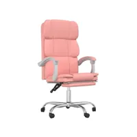 vidaxl fauteuil inclinable de bureau rose similicuir