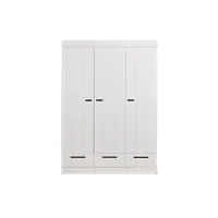 connect - armoire vestiaire 3 portes  et  3 tiroirs blanc 360305-gow