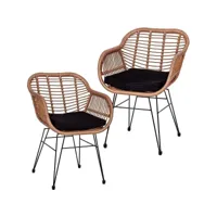 stilista® ensemble salon de jardin en poly rotin en 3 pièces, 2 chaises, table d'appoint, résistant aux intempéries intérieur extérieur adapté