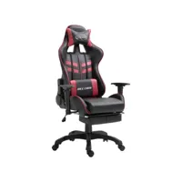 chaise de bureau avec repose-pied chaise gamer  fauteuil de bureau rouge bordeaux similicuir meuble pro frco37029