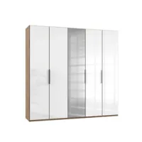 armoire penderie lisea 4 portes verre blanc 1 porte miroir 250 x 236 cm ht 20100891778