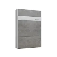 lit escamotable loft blanc façade gris béton couchage 140 x 200 cm 20100892841
