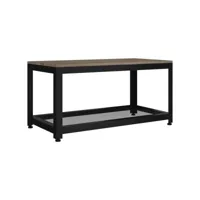 table de salon gris et noir 90x45x45 cm mdf et fer