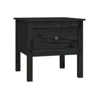 table basse - table de salon - bout de canapé noir 50x50x49 cm bois massif de pin togp63705