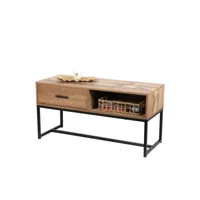 table basse riverside - 1 tiroir - largeur 100 cm - métal et bois