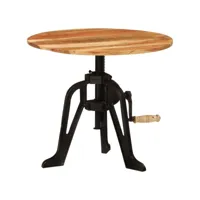 table d'appoint bout de canapé  table basse 60x(42-62) cm bois massif d'acacia et fonte meuble pro frco75941