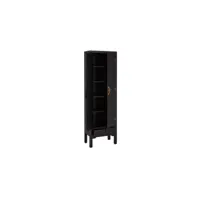 armoire lingère 2 portes, 2 tiroirs noire meuble chinois - pekin - l 55 x l 33 x h 185 cm - neuf