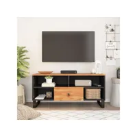 meuble tv, banc tv, meuble de rangement 100x33x46 cm bois d'acacia solide et d'ingénierie meuble pro lww93567