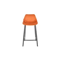 franky 65 - chaise de comptoir en velours orange
