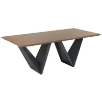 table marron et noire 200 x 100 cm sintra 129906