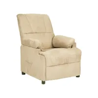 fauteuil inclinable électrique, fauteuil de relaxation, chaise de salon crème similicuir daim fvbb44316 meuble pro
