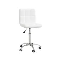 chaise de bureau pivotante blanc similicuir 7