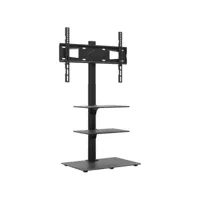 vidaxl meuble tv d'angle 3 niveaux pour 32-65 pouces noir