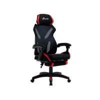 vinsetto fauteuil gaming chaise gamer réglable pivotant dossier inclinable repose-pied polyester rouge noir