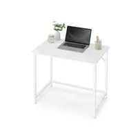 bureau, table, poste de travail, pour bureau, chambre, 50 x 80 x 76 cm, style moderne, cadre en métal, blanc érable