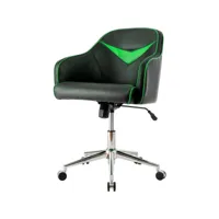 giantex chaise gaming avec dossier inclinable et siège réglable, fauteuil gamer ergonomique avec roulettes universelles, chaise de bureau pivotante pour bureau, maison (vert)