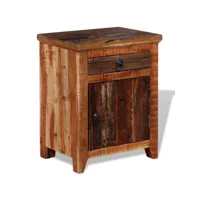 table de chevet, table de nuit bois d'acacia solide et bois de récupération togp47068